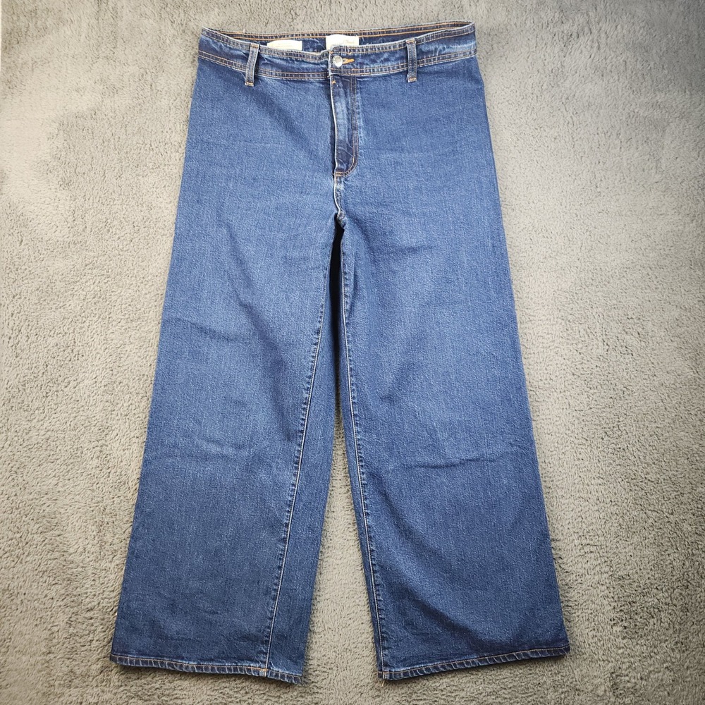 Universal Thread Jeans Womens 12R Blue Sailor Wide Leg High Rise Stretch Denim